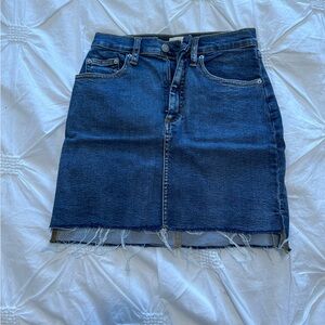 WILFRED FREE DARK WASH DENIM SKIRT
